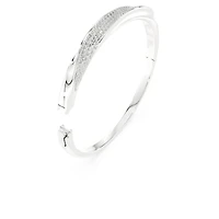 Classica bangle, Round cut, White, Sterling silver