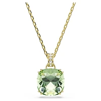 Millenia pendant, Cushion cut, Green, 18K gold finish