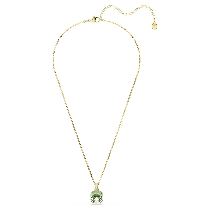 Millenia pendant, Cushion cut, Green, 18K gold finish
