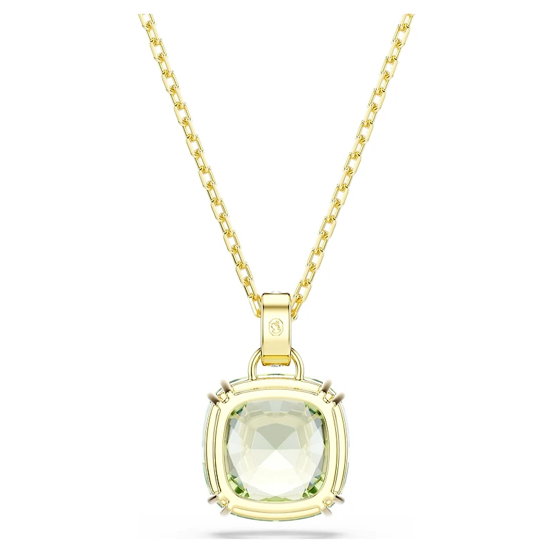 Millenia pendant, Cushion cut, Green, 18K gold finish