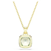 Millenia pendant, Cushion cut, Green, 18K gold finish