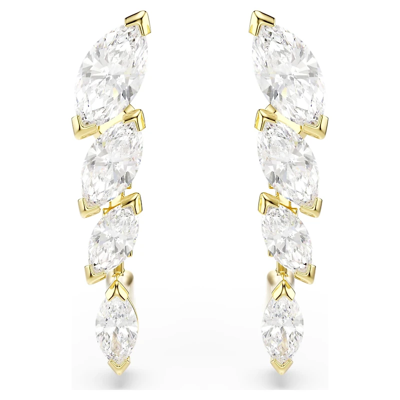Mesmera set, Set (2), Marquise cut, White, 18K gold finish
