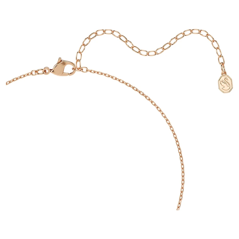 Swan pendant, Mixed cuts, Swan, Grey, 18K rose gold finish