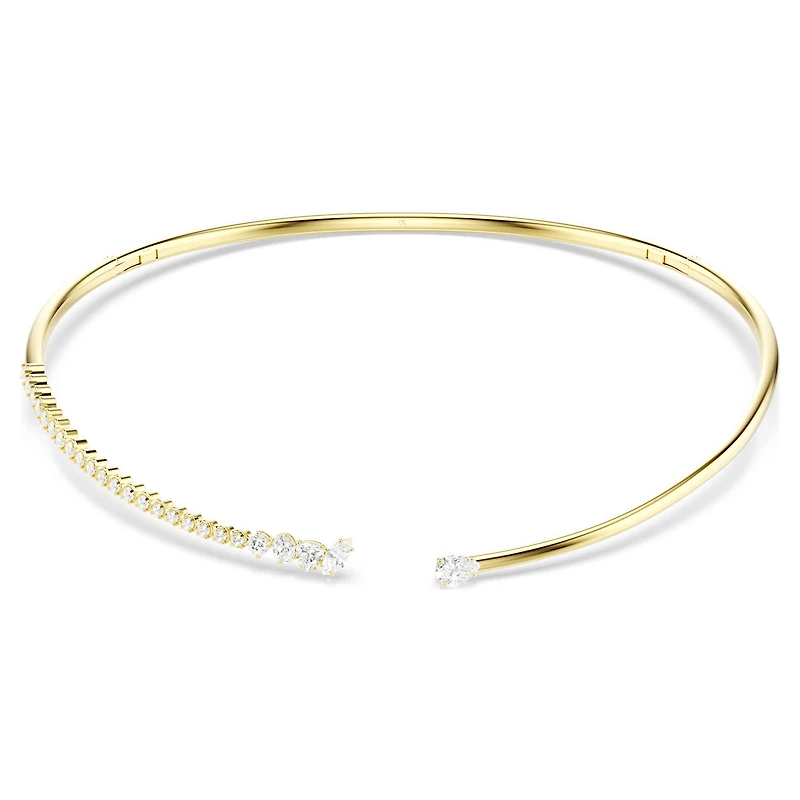 Mesmera choker, Mixed cuts, White, 18K gold finish