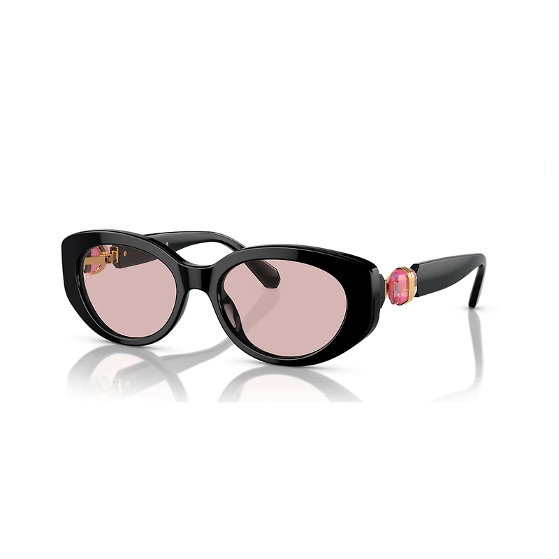 Sunglasses, Oval shape, SK6002, Black by SWAROVSKI