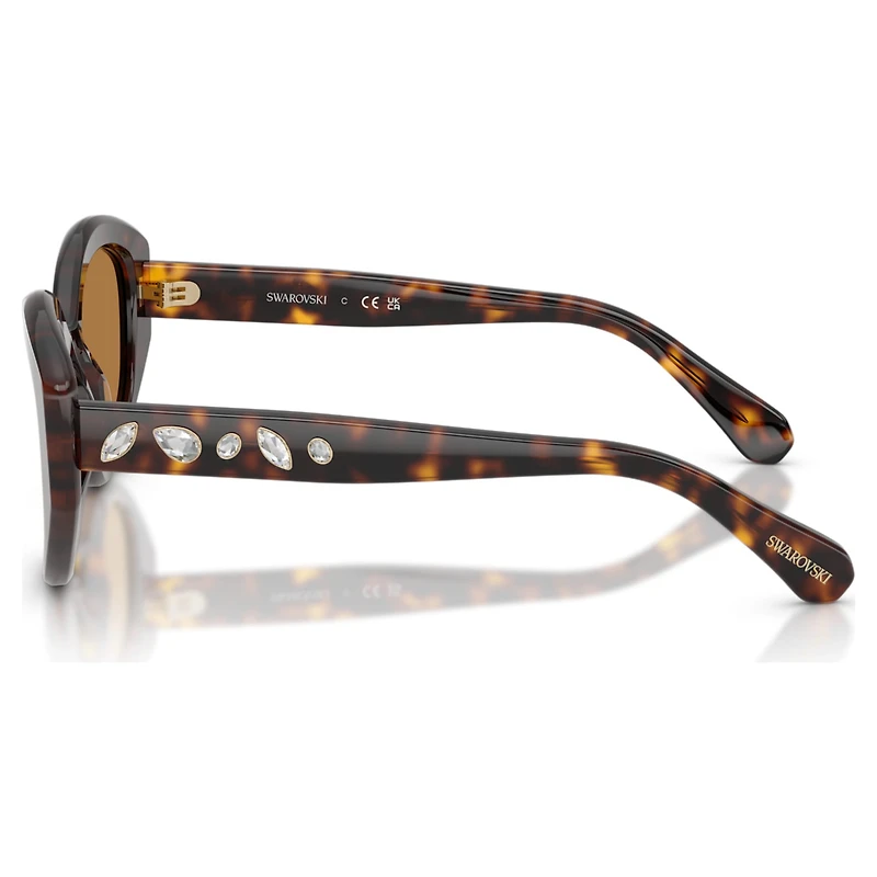 Sunglasses, Cat-eye shape, SK6005, Brown by SWAROVSKI