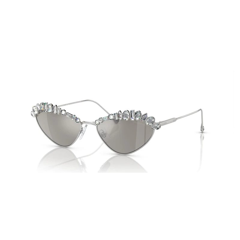 Sunglasses, Cat-Eye shape, SK7009, Silver Tone by SWAROVSKI