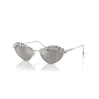 Sunglasses, Cat-Eye shape, SK7009, Silver Tone by SWAROVSKI