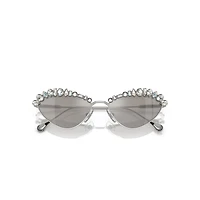 Sunglasses, Cat-eye shape, SK7009, Silver tone by SWAROVSKI