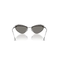 Sunglasses, Cat-Eye shape, SK7009, Silver Tone by SWAROVSKI