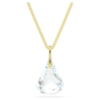 Lunar pendant, Oval cut, White, 18K gold finish