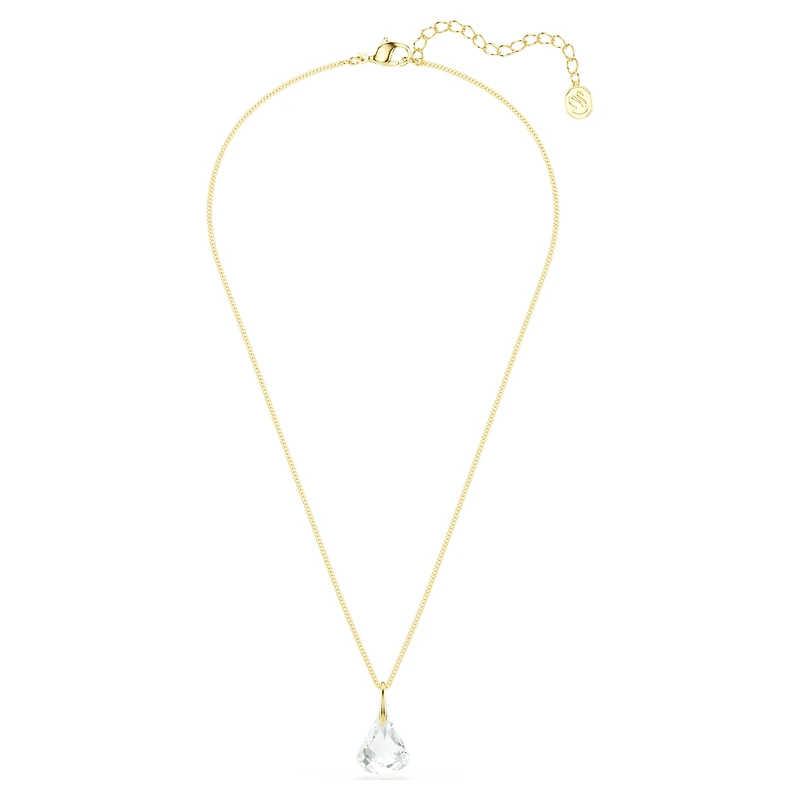 Lunar pendant, Oval cut, White, 18K gold finish