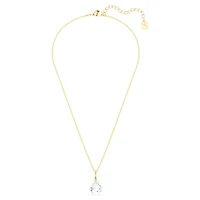 Lunar pendant, Oval cut, White, 18K gold finish