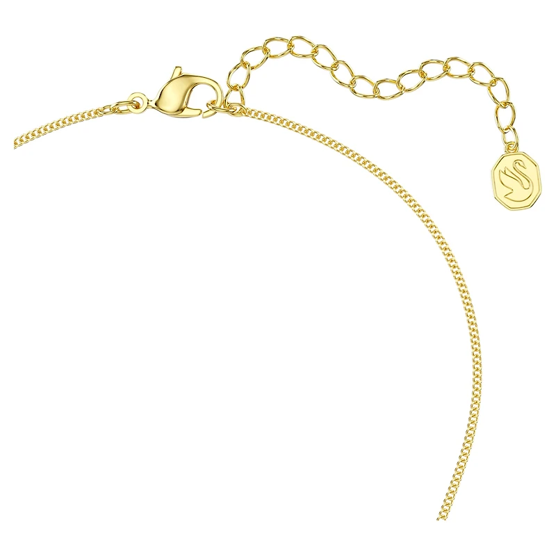 Lunar pendant, Oval cut, White, 18K gold finish