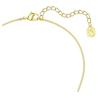 Lunar pendant, Oval cut, White, 18K gold finish