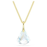 Lunar pendant, Oval cut, White, 18K gold finish