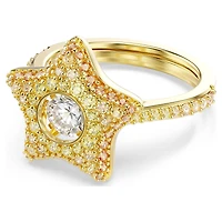 Sublima ring, Round cut, Star, Multicoloured, 18K gold finish