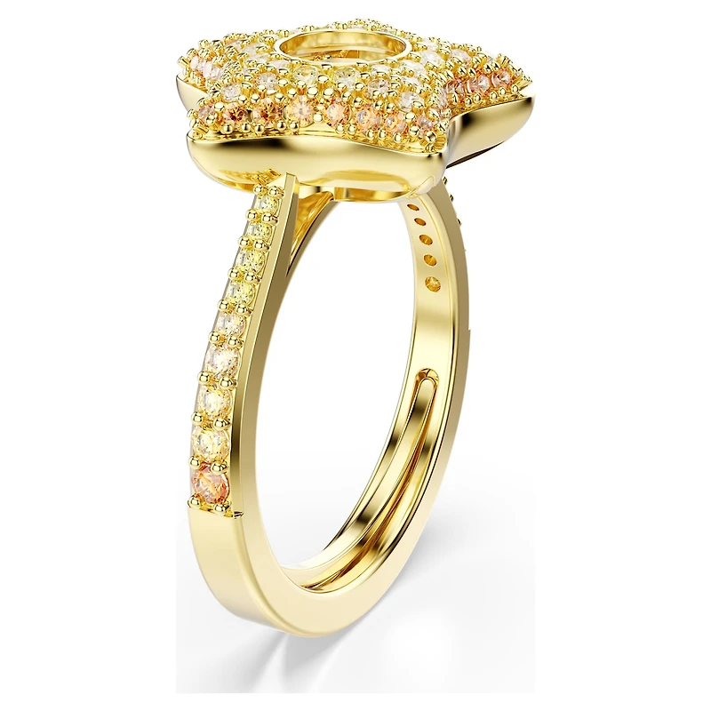 Sublima ring, Round cut, Star, Multicoloured, 18K gold finish