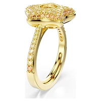 Sublima ring, Round cut, Star, Multicoloured, 18K gold finish
