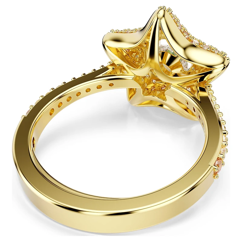 Sublima ring, Round cut, Star, Multicoloured, 18K gold finish