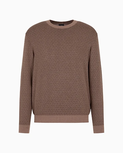 Geometric Jacquard Crewneck Sweater