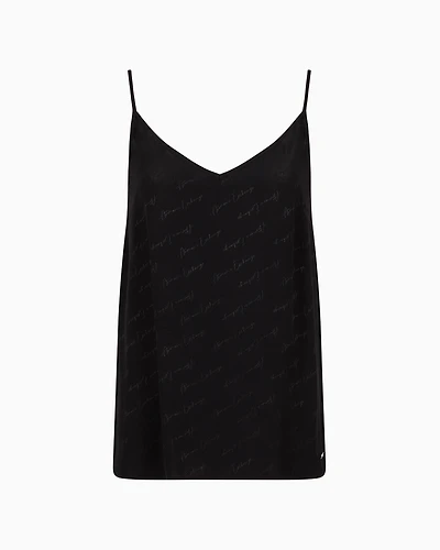 Fabric top with allover logo