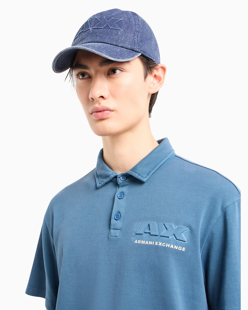 Regular fit cotton polo shirt with short sleeves and logo