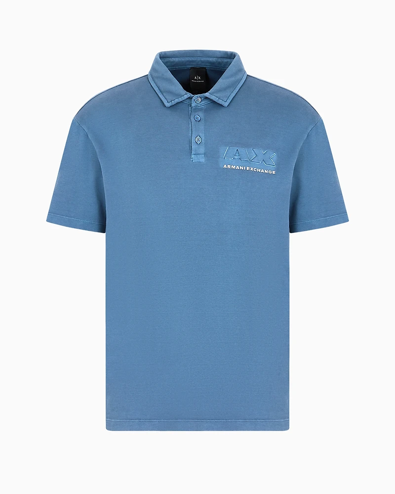 Regular fit cotton polo shirt with short sleeves and logo