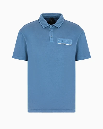 Regular fit cotton polo shirt with short sleeves and logo