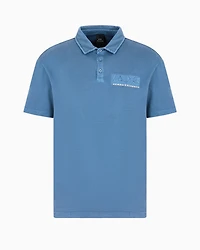 Regular fit cotton polo shirt with short sleeves and logo