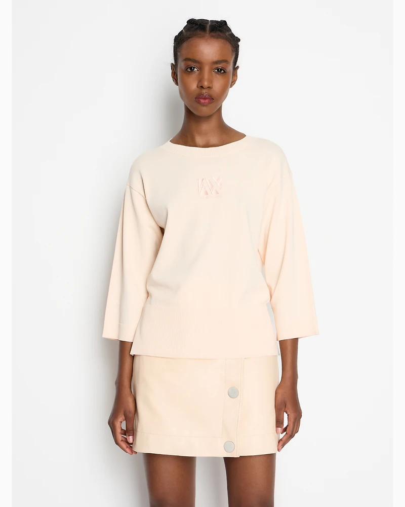 Boucle crew neck sweater