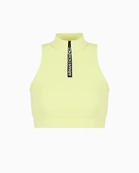 Stretch jersey top with zip