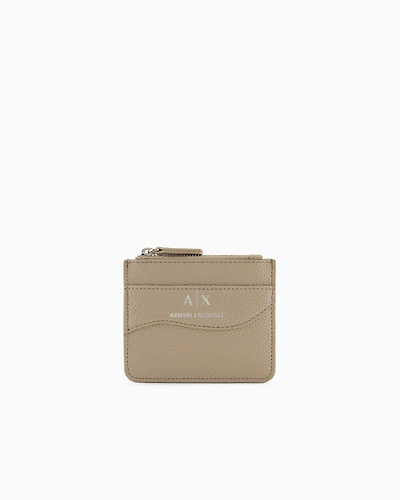 Card holder with zipped pocket