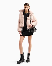 Oversized sweatshirt with wavy bottom and rhinestones