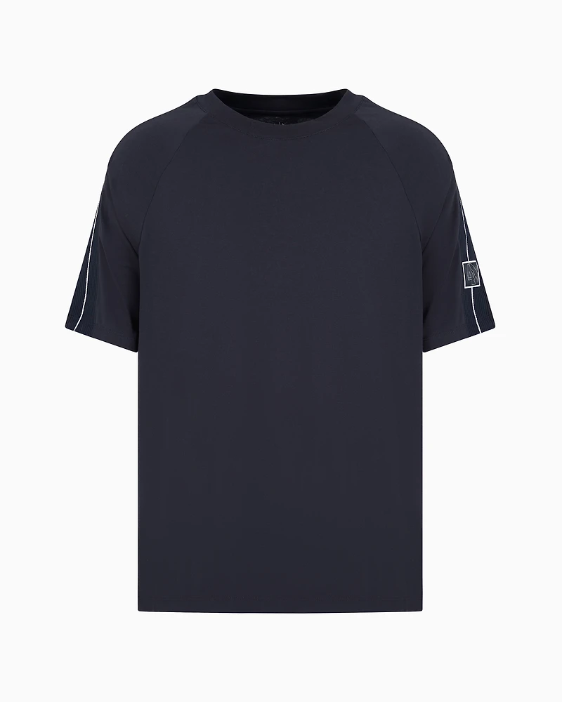 Armani Exchange - ASV Cotton Sleeve Band T-Shirt, Man, Navy Blue, Size: