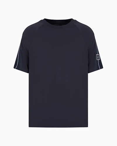 Armani Exchange - ASV Cotton Sleeve Band T-Shirt, Man, Navy Blue, Size: