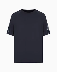 Armani Exchange - ASV Cotton Sleeve Band T-Shirt, Man, Navy Blue, Size: