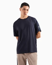Armani Exchange - ASV Cotton Sleeve Band T-Shirt, Man, Navy Blue, Size: