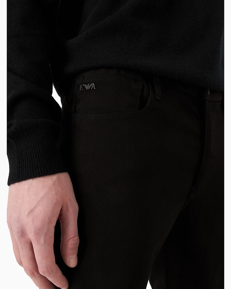Emporio Armani - J11 Slim-fit extra comfort modal-blend denim jeans, Man, Black, Size: