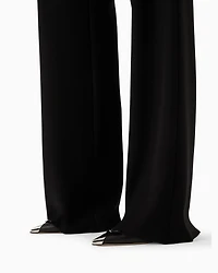 Emporio Armani - Techno cady palazzo trousers, Woman, Black, Size: