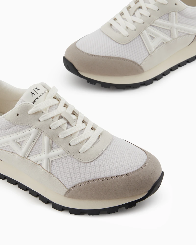 Armani Exchange - Sneakers eco-suede, mesh and nylon, Man, Brown, Size: