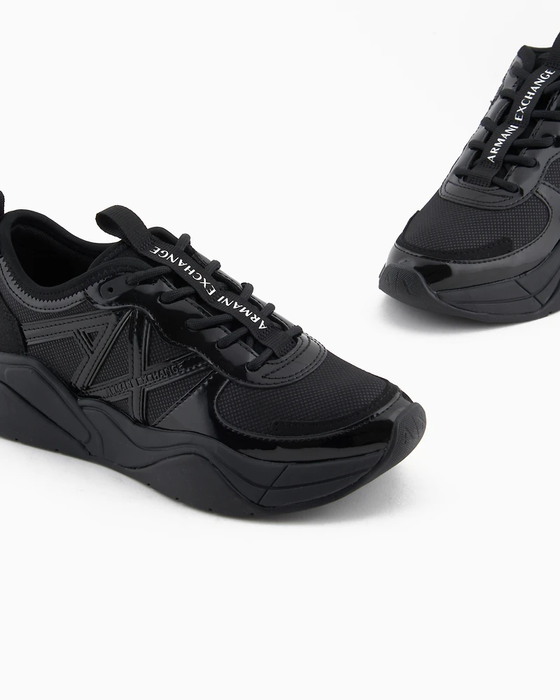 Armani Exchange - Chunky sneakers with logo, Woman, Black, Size: