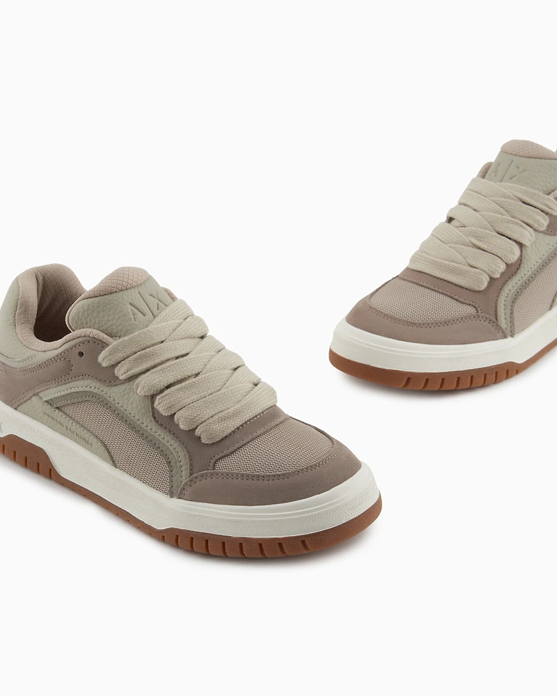 Oversized sneakers with contrasting inserts