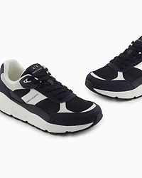 Armani Exchange - Oversized sneakers with contrasting inserts, Man, Black, Size: