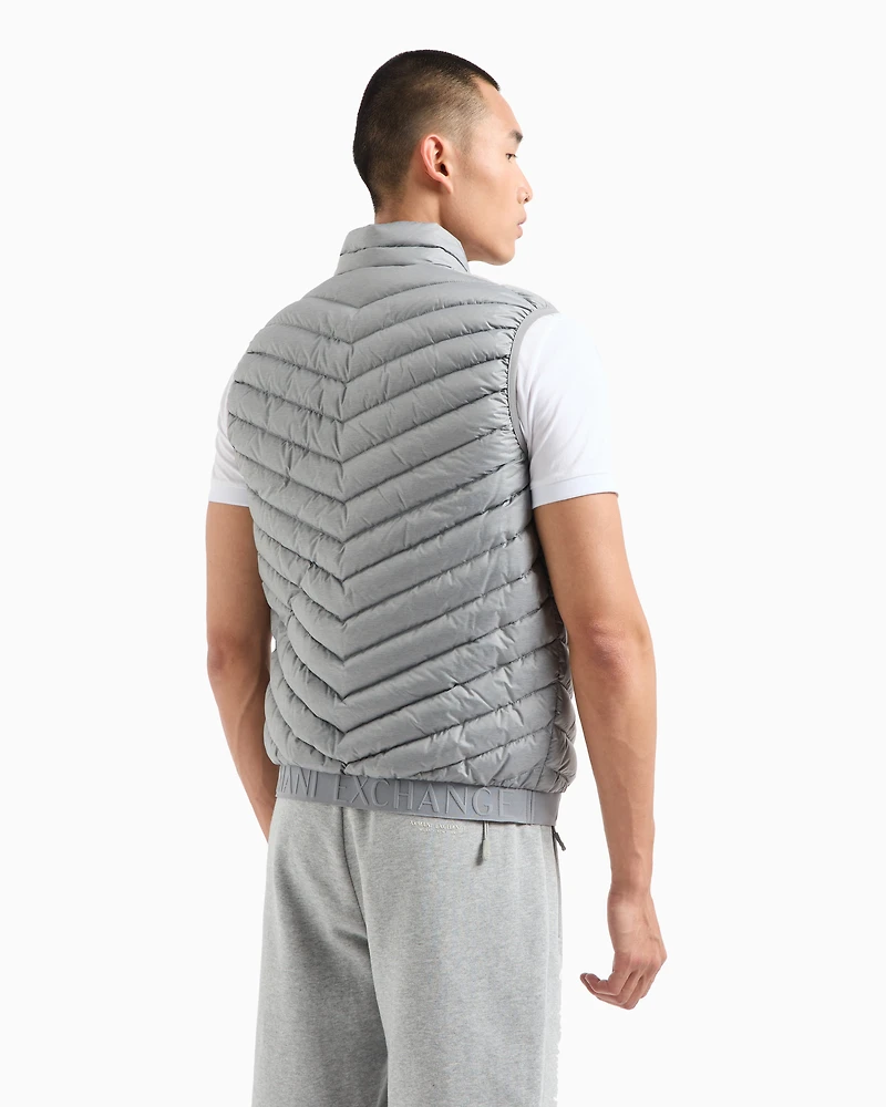 Double-face padded sleeveless down jacket