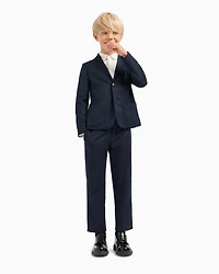 Emporio Armani - Single-breasted corduroy jacket, Boy, Blue, Size: