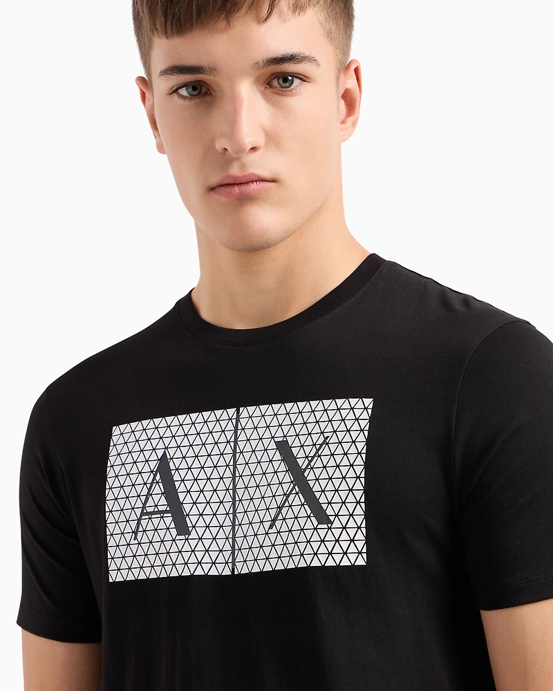 Armani Exchange -  Slim fit jersey T-shirt with logo, Man, Black, Size: