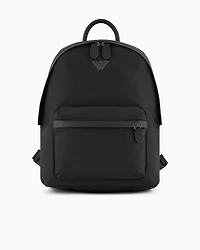 Emporio Armani - ASV recycled nylon backpack with eagle plaque, Woman, Black, Size: TU