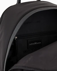 Emporio Armani - ASV recycled nylon backpack with eagle plaque, Woman, Black, Size: TU