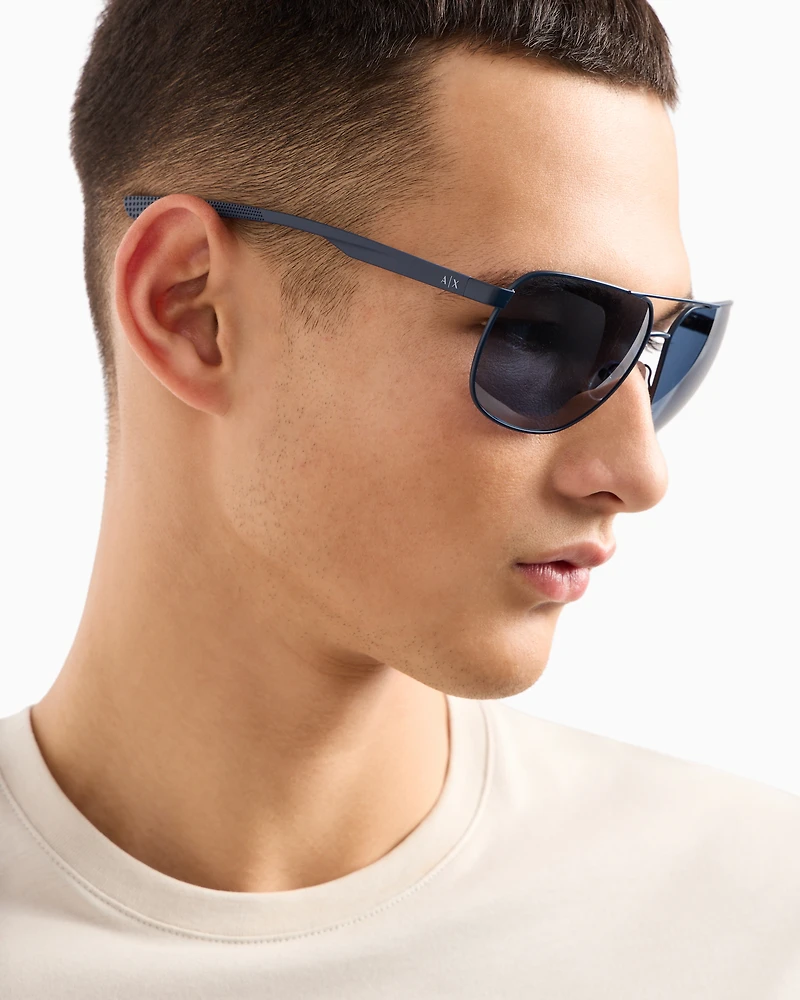 Armani Exchange - Sunglasses, Man, Blue, Size: 63L